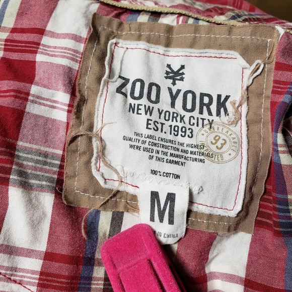 Zoo York Men's size Medium Long Sleeve Plaid Snap Up Top - Gently Used - Picture 9 of 10